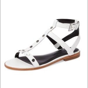 Rebecca Minkoff Silver Rivet Studded Strap Sandals